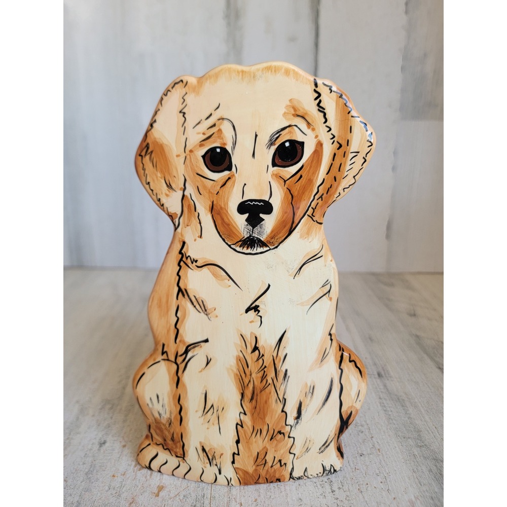 Nina Lyman golden retriever dog flower vase unique centerpiece home